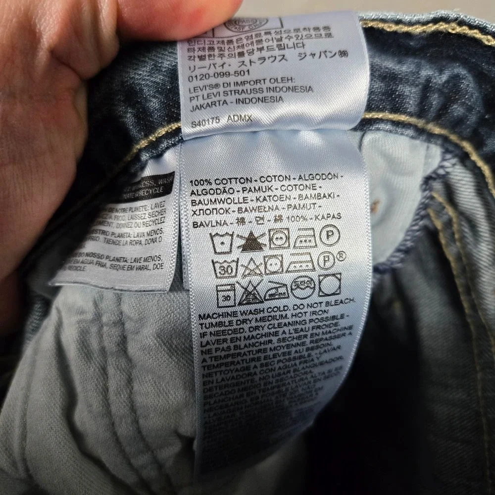 Levis 501 Jeans‎ Mens 34x32 (fits 34x30) Blue Button Fly dark wash